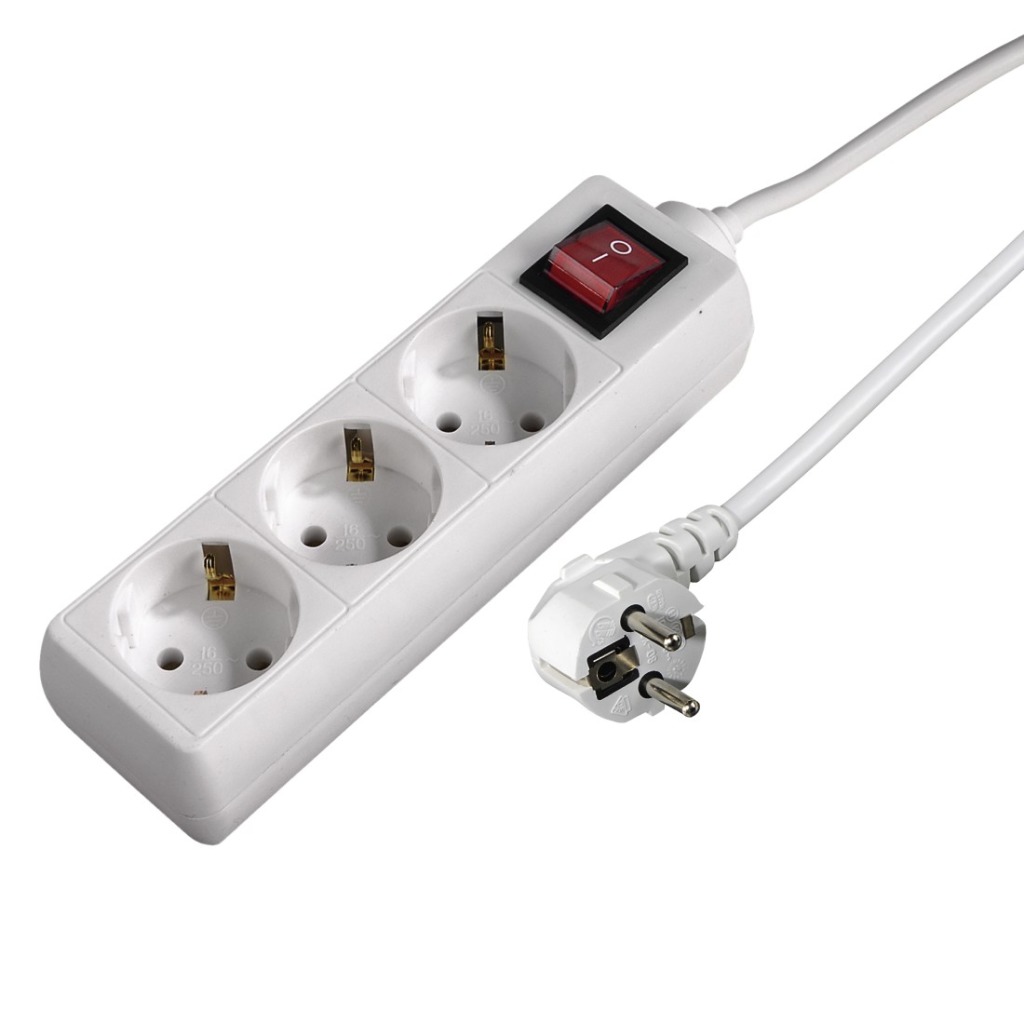 Hama Distribution Panel 3 Sockets With Switch 5 M White - Afbeelding 2