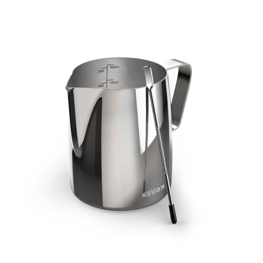 Xavax Barista Melkkannetje 600 ml + Latte Art Pen RVS