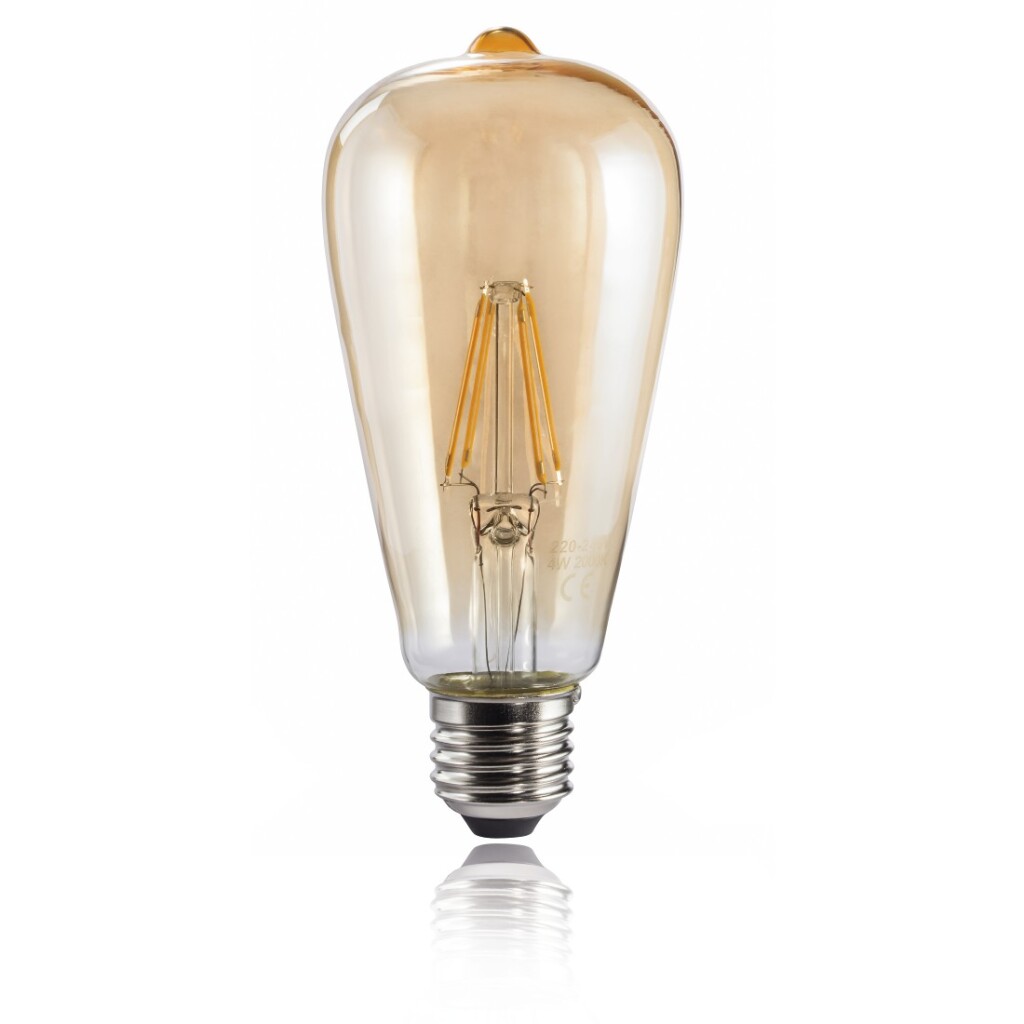 Xavax Led-gloeidraad E27 410lm Vervangt 35W Vintagelamp Amber Warm Wit - Afbeelding 2
